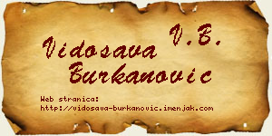 Vidosava Burkanović vizit kartica